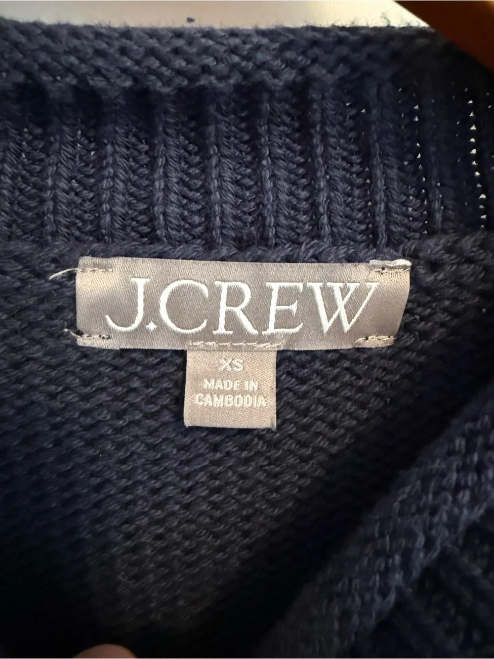 J.Crew Rollneck Sweater Striped Navy and Ivory Size XS